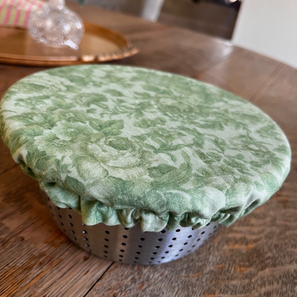 Green Floral Fabric Bowl Cover